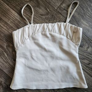 Missguided Faux Leather Ruched Bustier Top Size 6